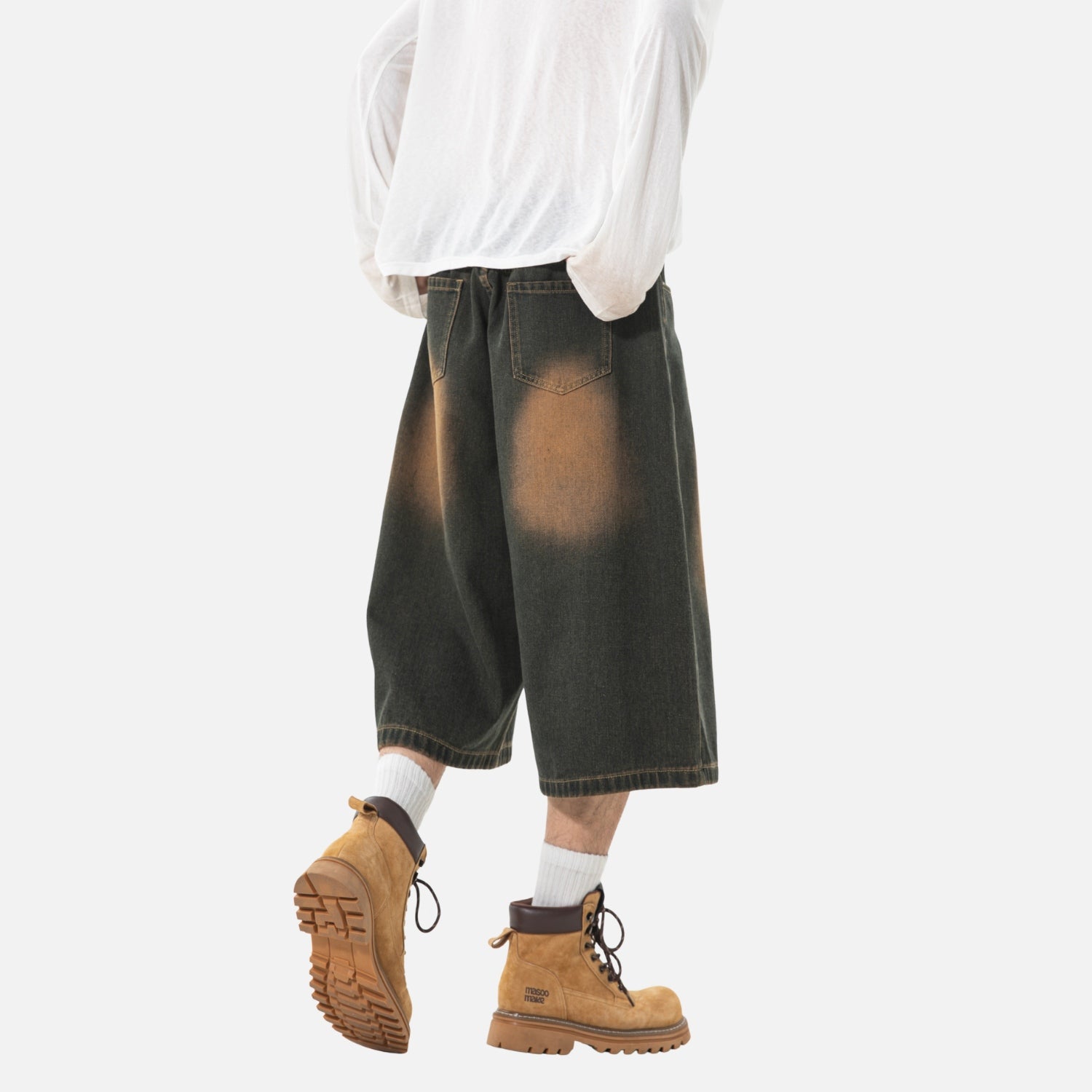 Bermudas de mezclilla vintage lavada