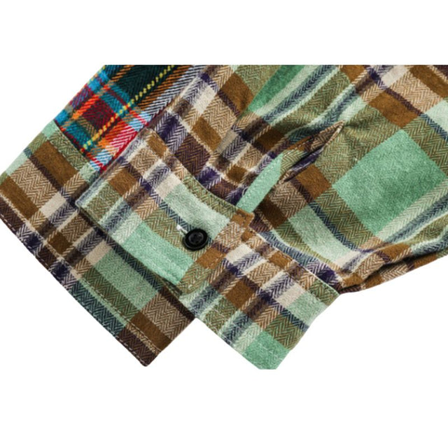Camisa de patchwork a cuadros irregulares
