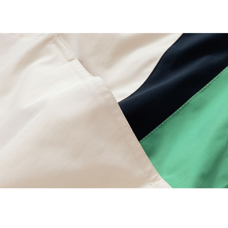 Vintage Color-Block Hooded Work Jacket
