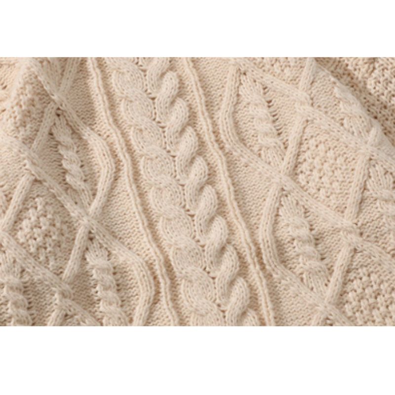 Vintage Twist Solid Color New Year Sweater