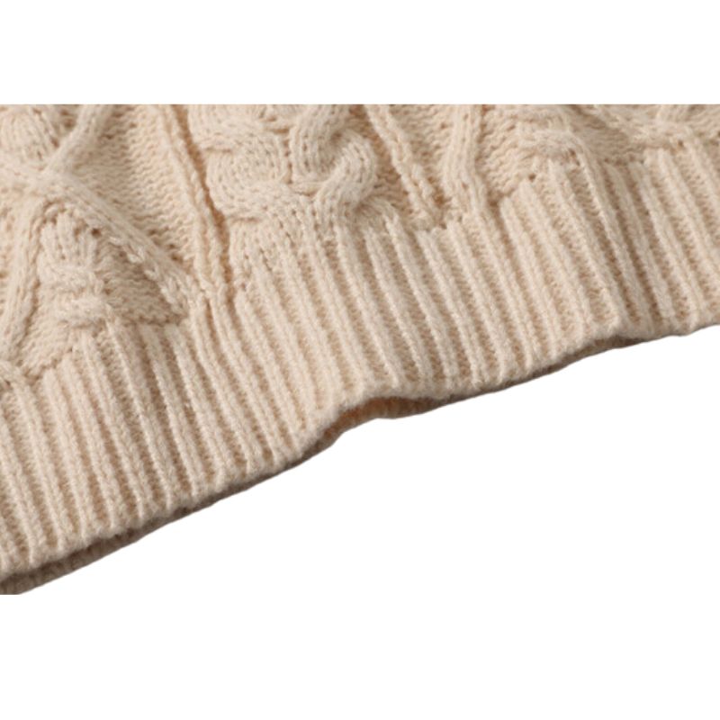 Vintage Twist Solid Color New Year Sweater