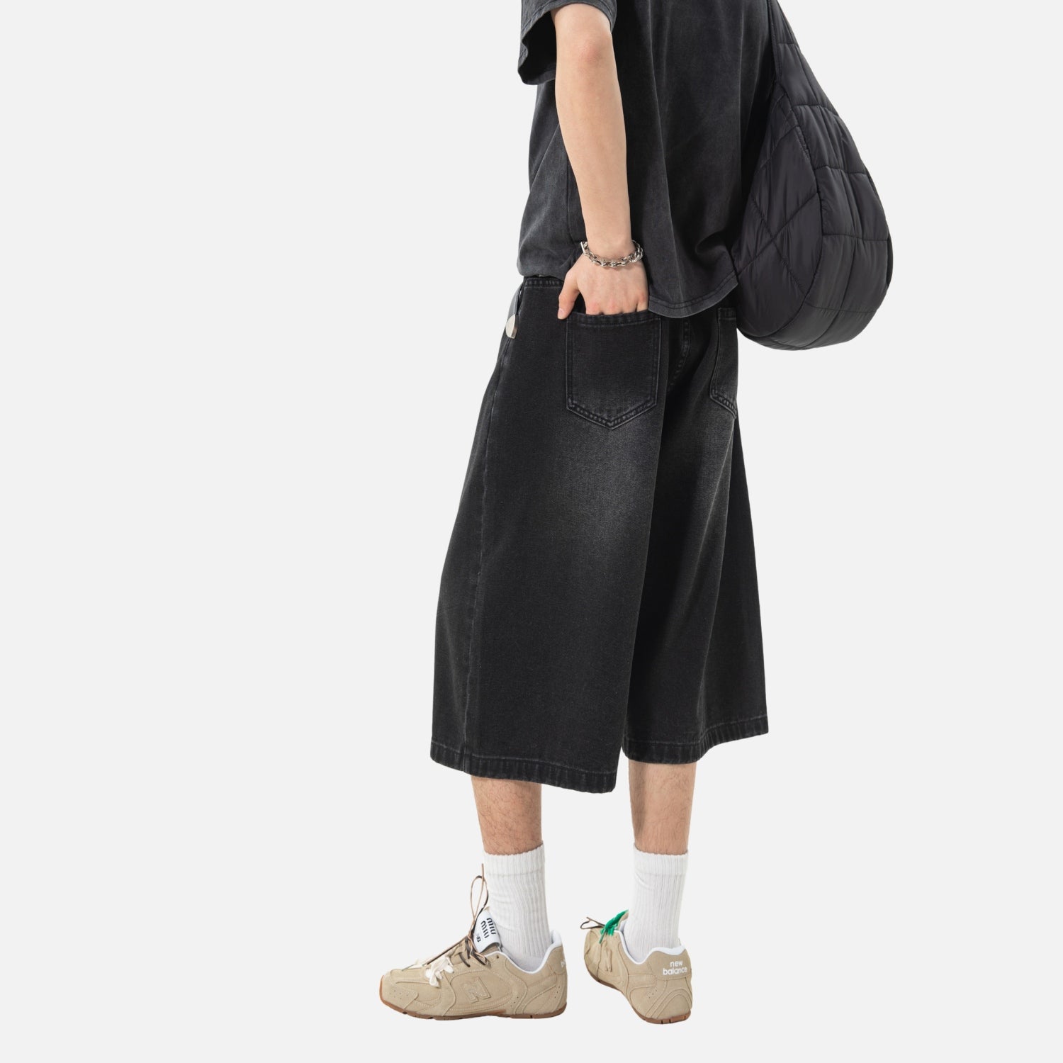 Bermudas de mezclilla vintage lavada