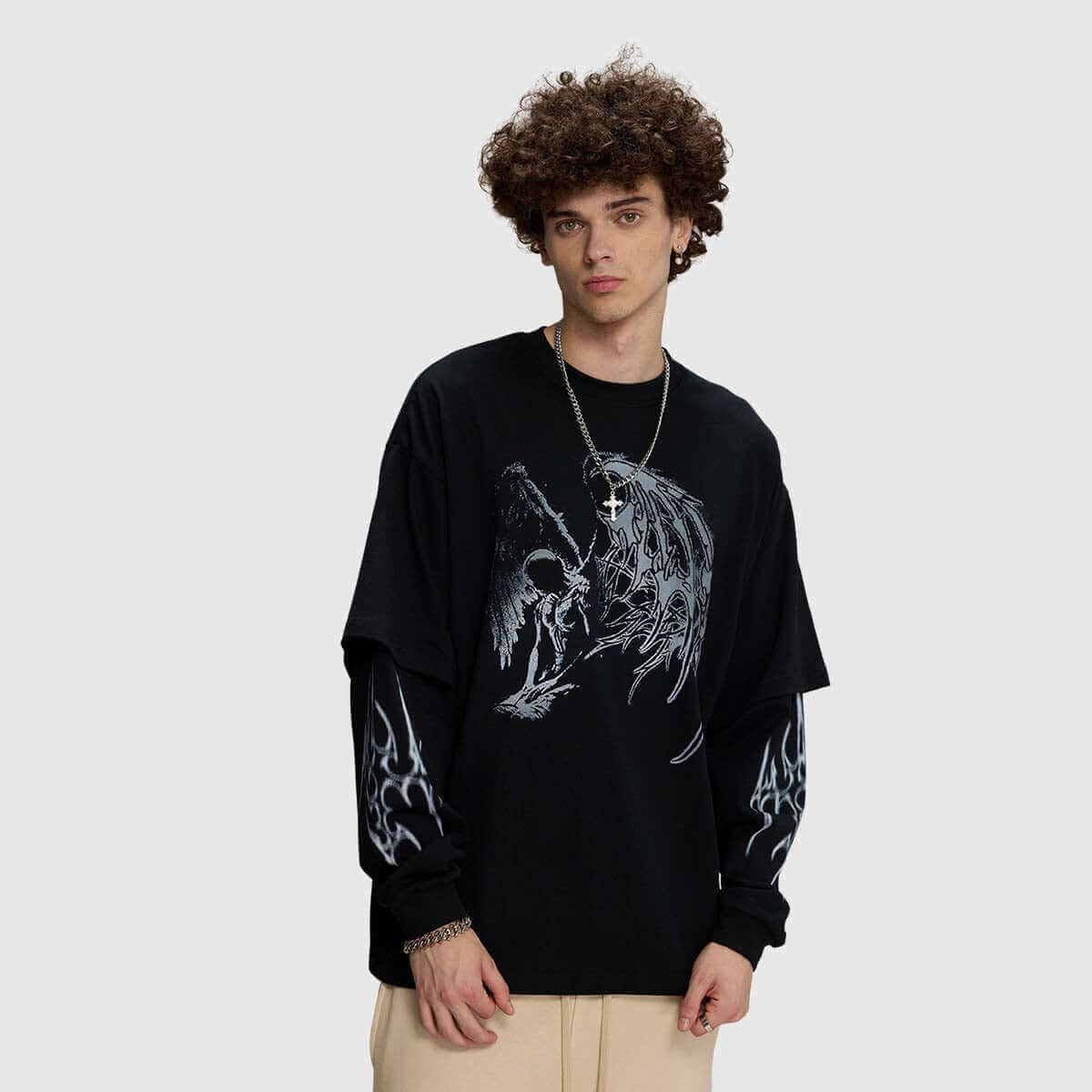 Sudadera con gráfico de ángel y espina