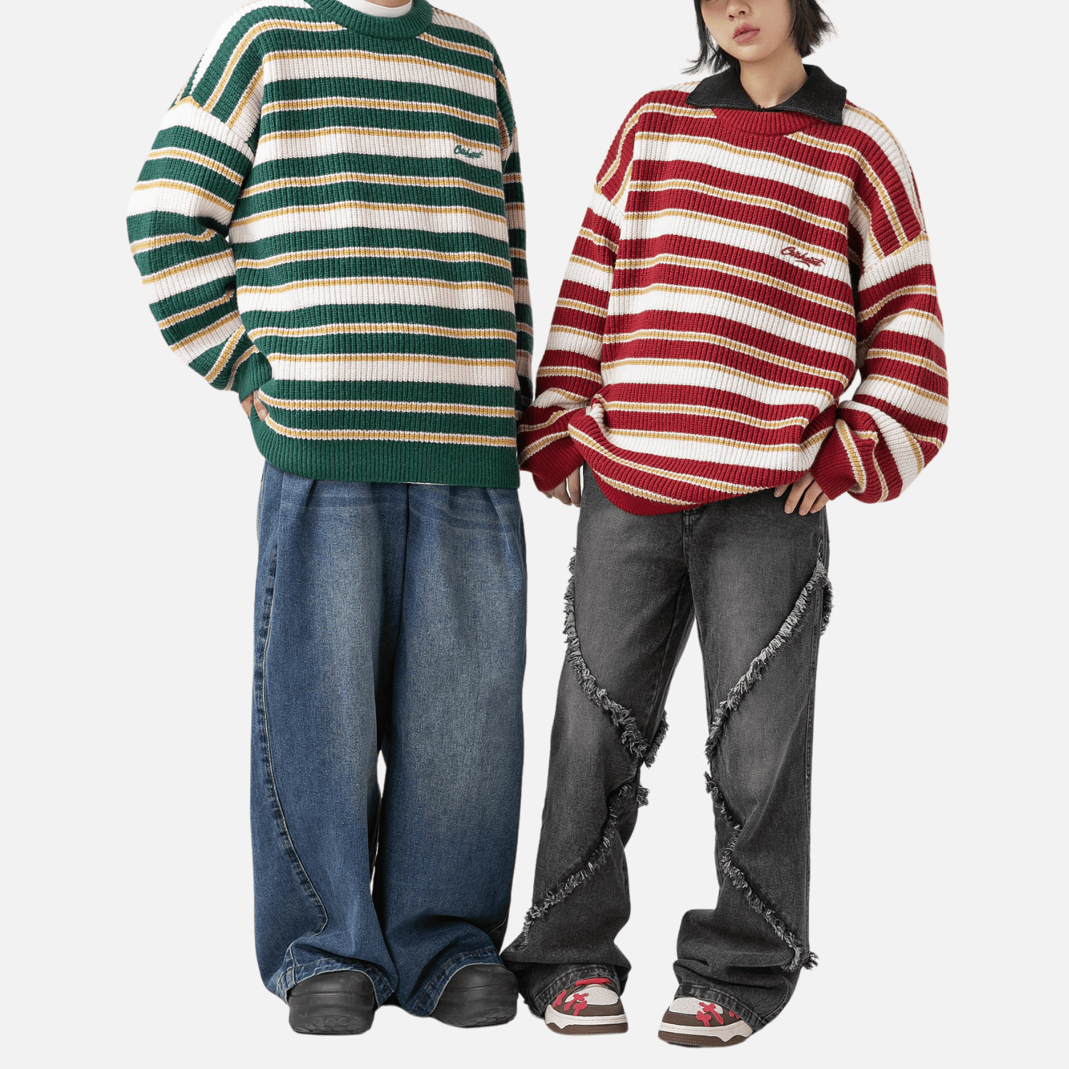 Striped Heavy Knit Sweater