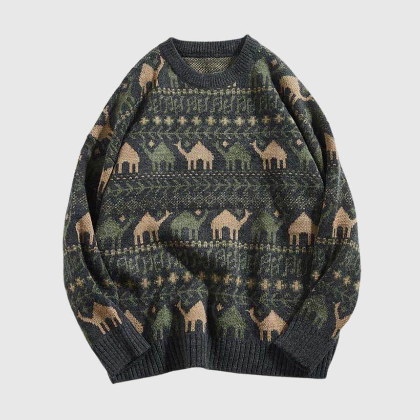 Suéter de punto con estampado tribal