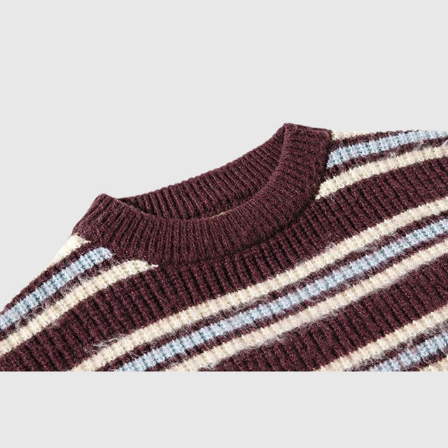 Japanischer gestreifter Strickpullover