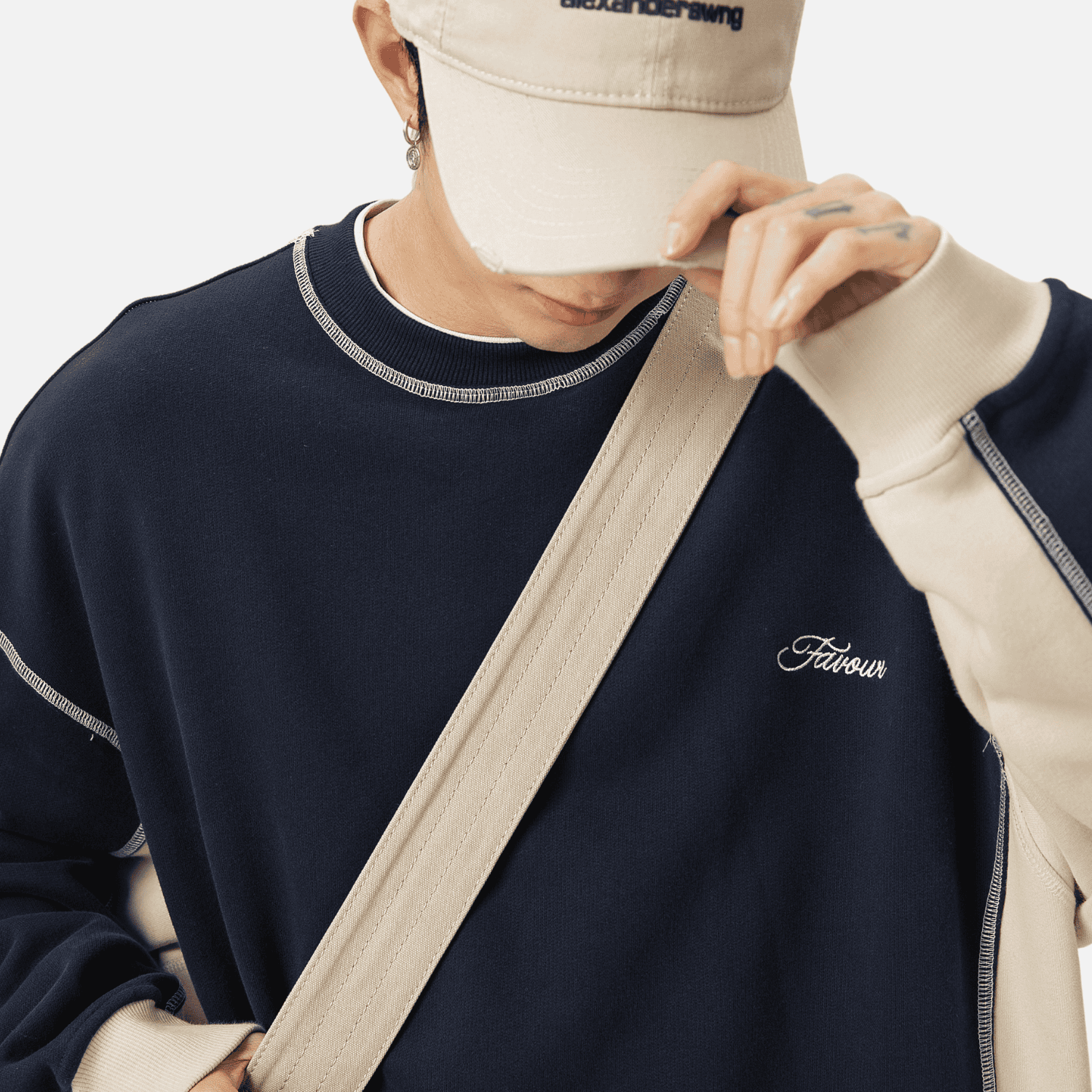 Sudadera vintage de patchwork