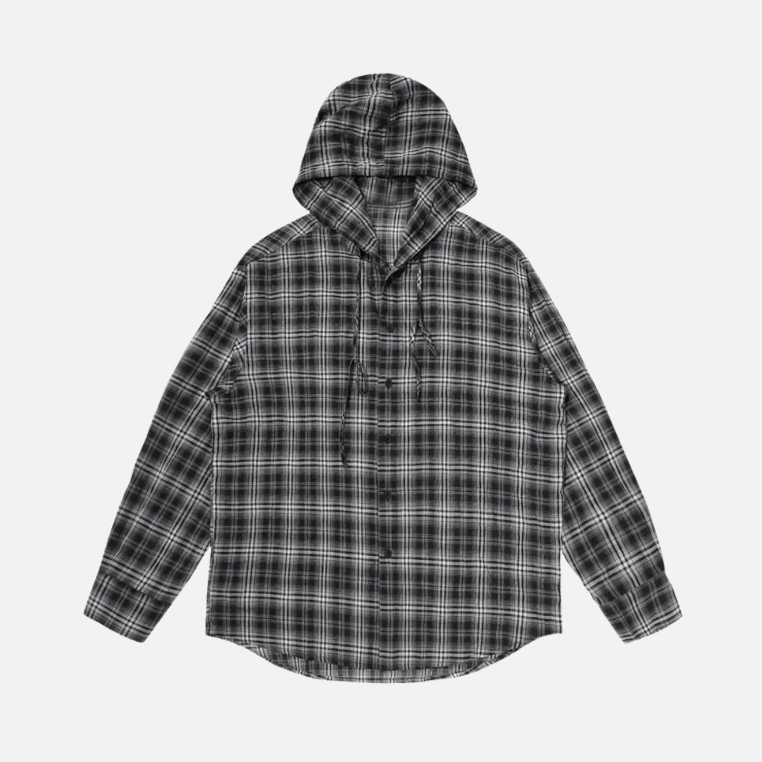 Plaid Hooded Cotton Shirt