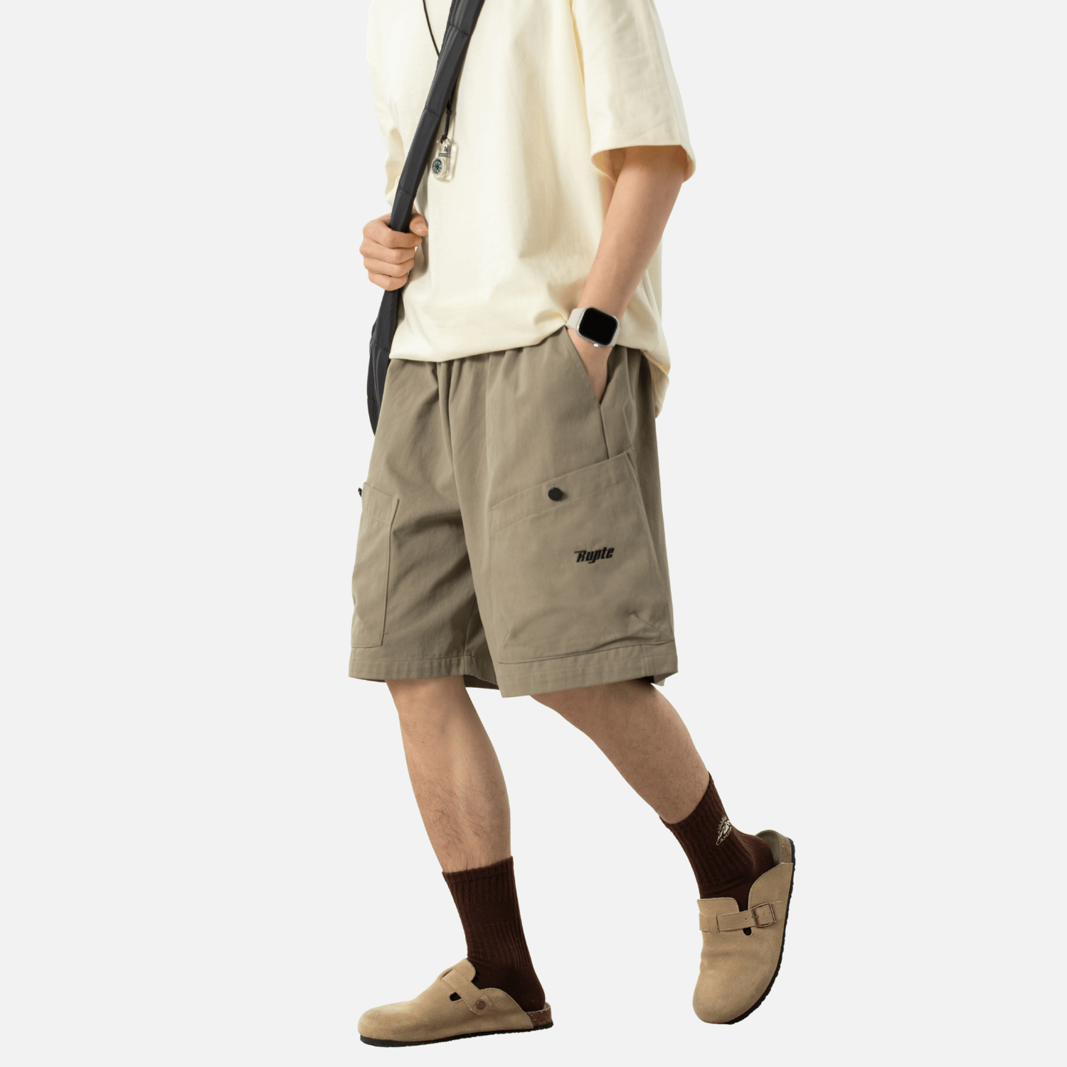 Letter Embroidery Cargo Shorts