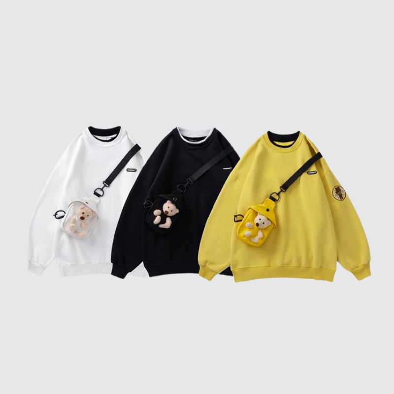 Fleece Hoodie +Teddy Bear Bag