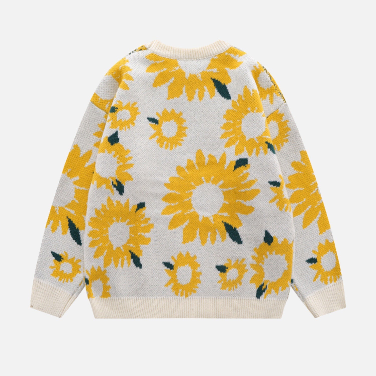 Sunflower Pattern Embroidery Knit Sweater