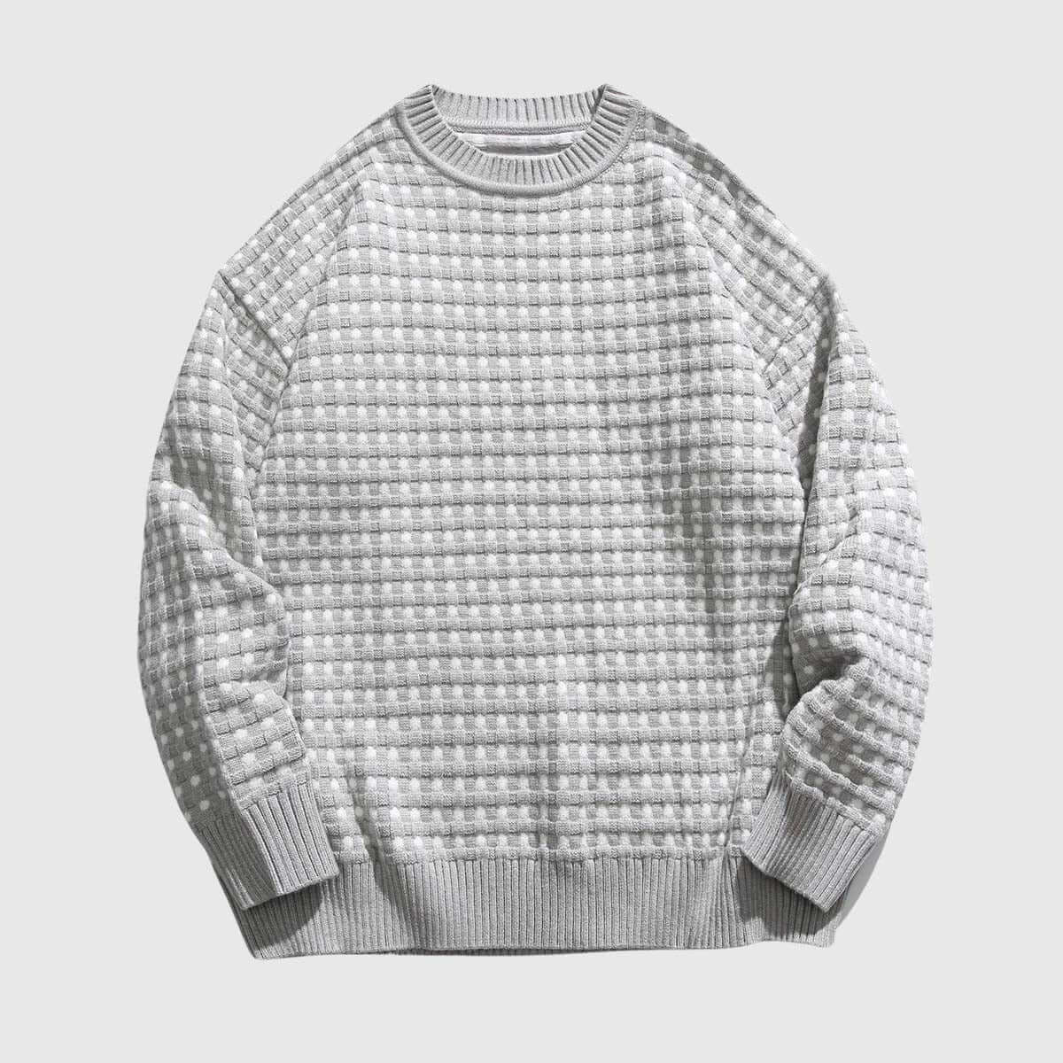 Strukturierter Strickpullover mit Rundhalsausschnitt