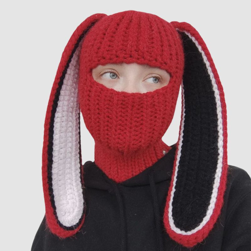 Gorro de punto con diseño de orejas de conejo