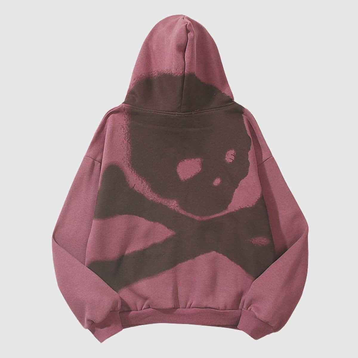 Retro Wash Skull Print Hoodie