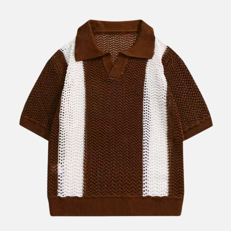 Vintage Patchwork Knit Polo