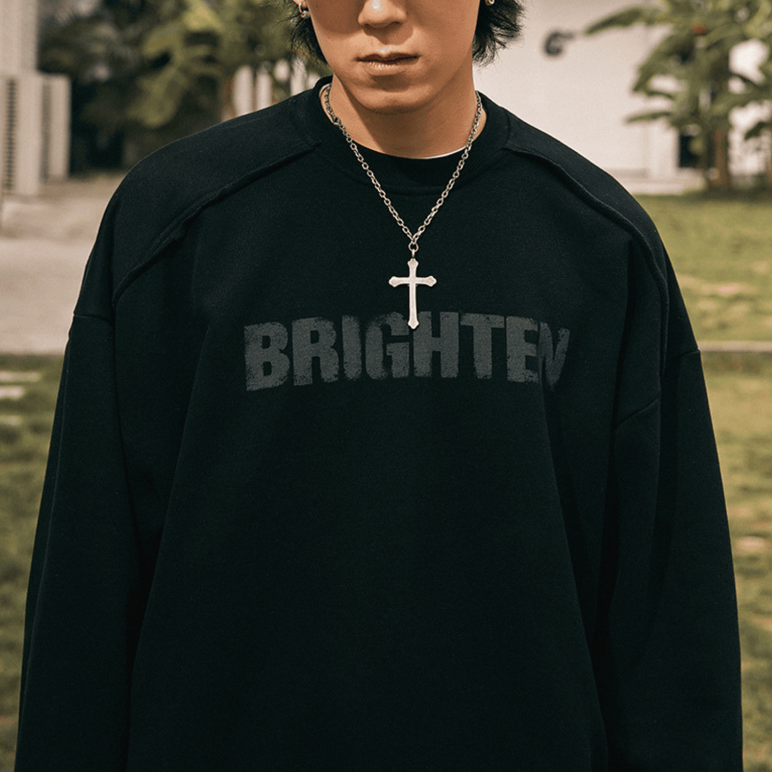 Double Letter Print Sweatshirt