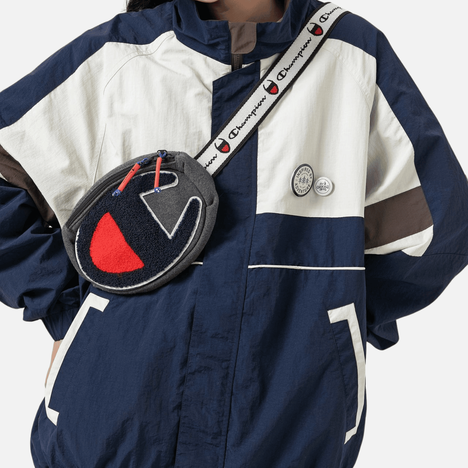 Colorblock Stand Collar Jacket