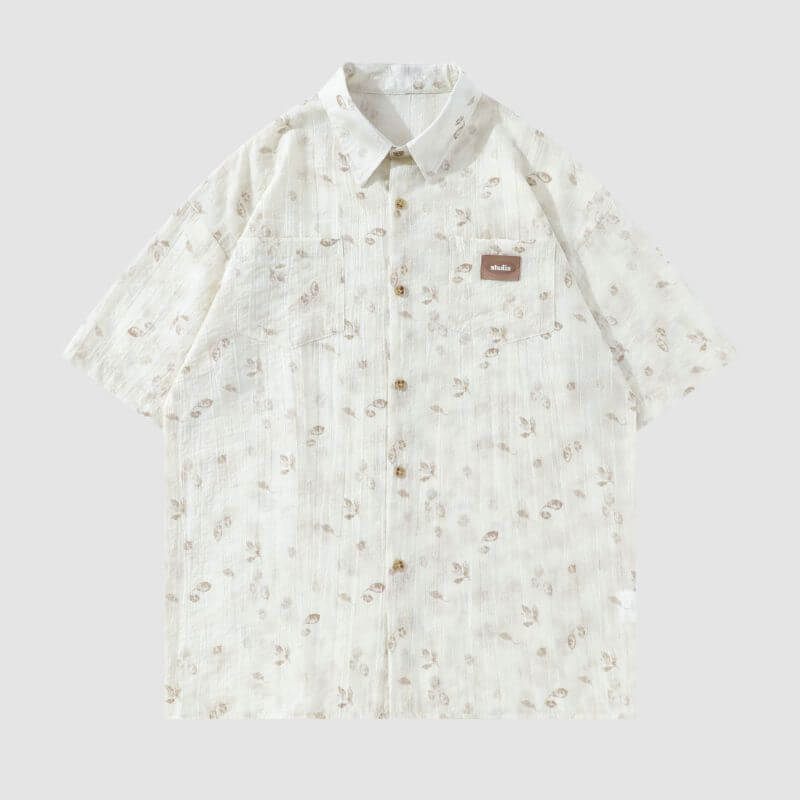 Camisas vintage con estampado floral completo