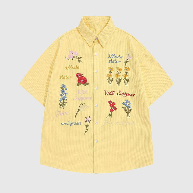 Floral Embroidered Summer Shirt