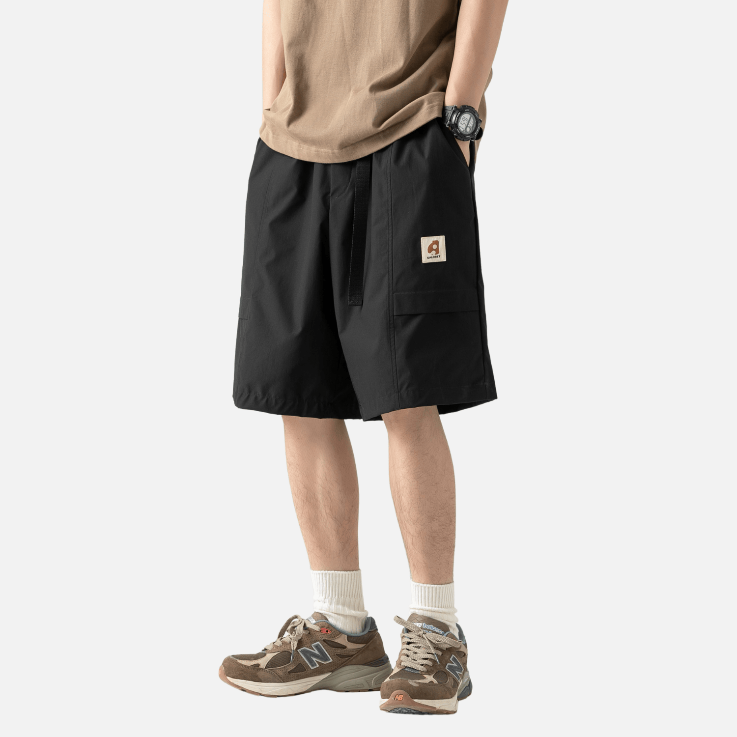 Buckle Belt Cargo Shorts