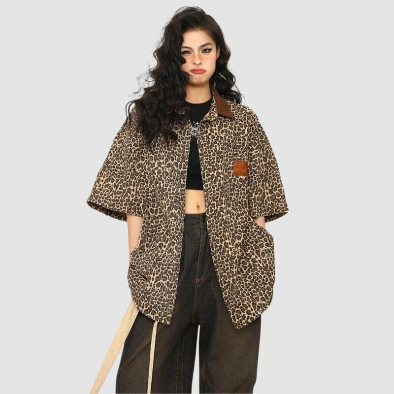 Camisas vintage de leopardo