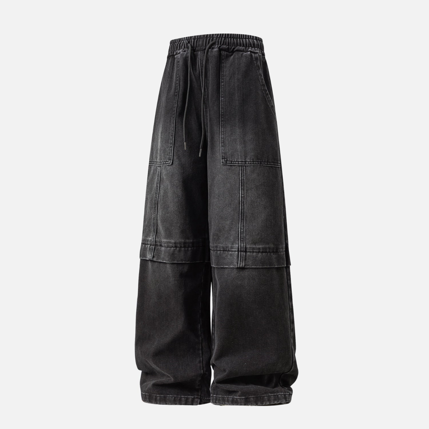 Vintage Washed Paneled Denim Pants