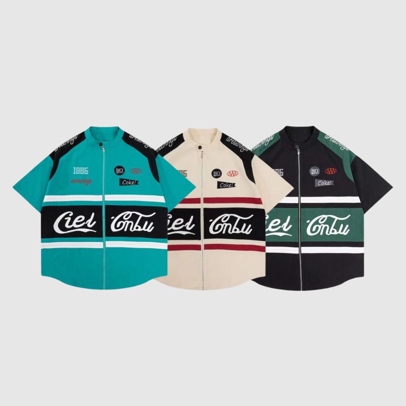 Camisa de motociclista bordada
