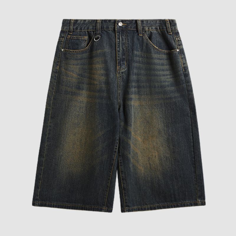 Pantalones cortos de pierna ancha lavados