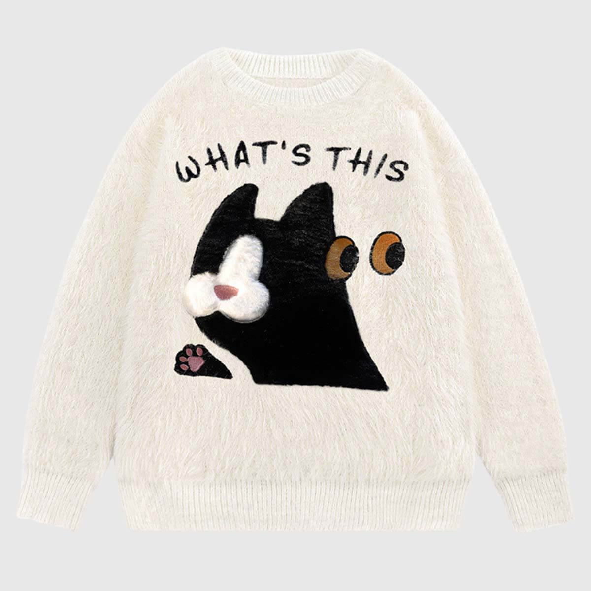 Pullover mit flauschigem Katzen-Design