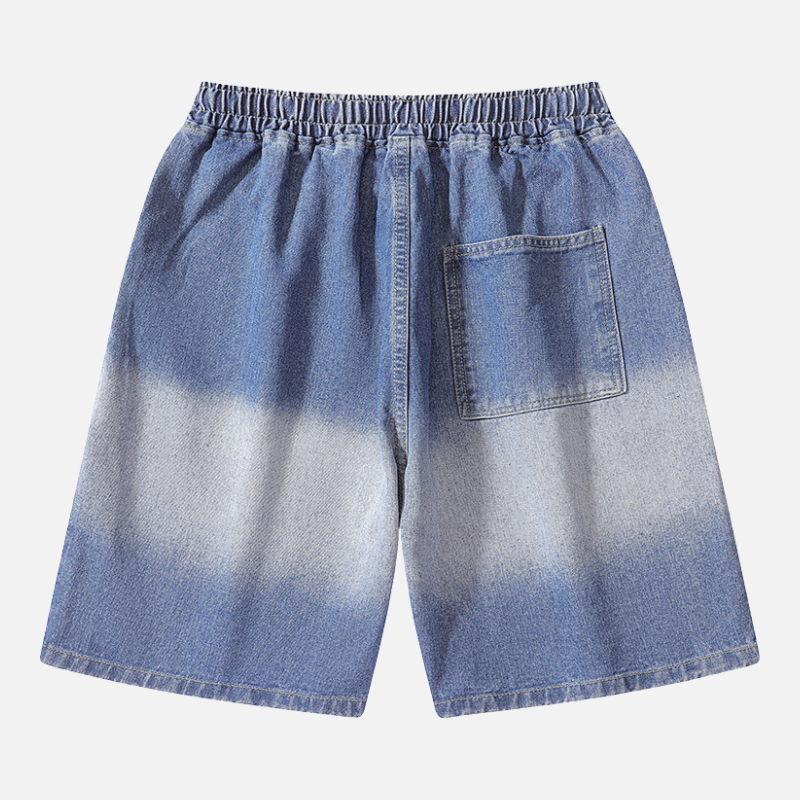 Gradient Denim Shorts