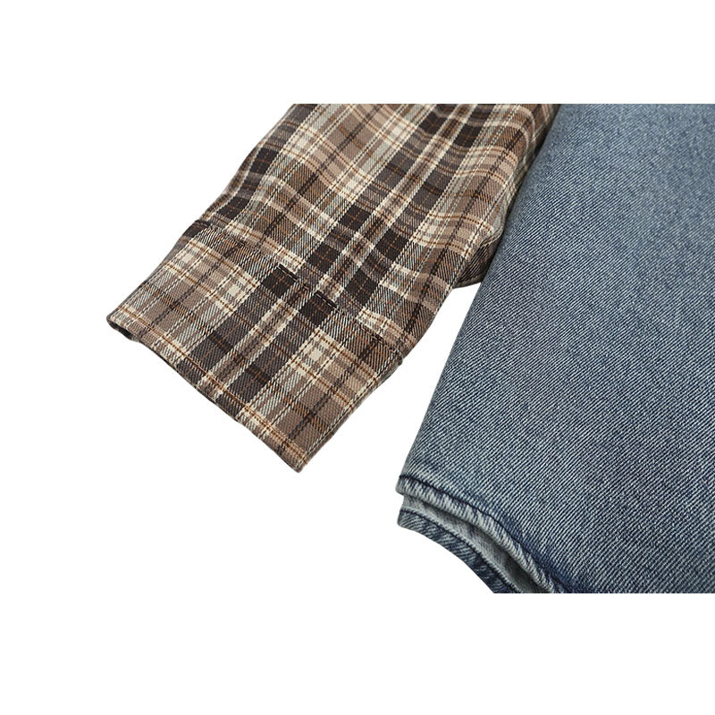 Camisas vintage de patchwork a cuadros