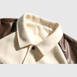 Chaqueta universitaria vintage de cuero sintético