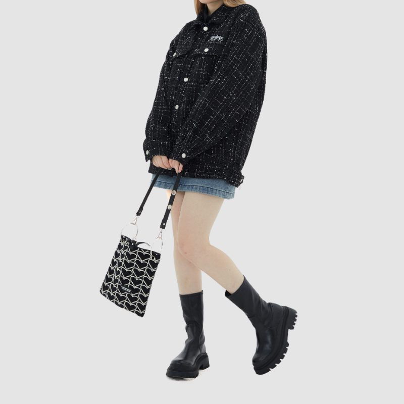 Trendige karierte Jacke im koreanischen Stil