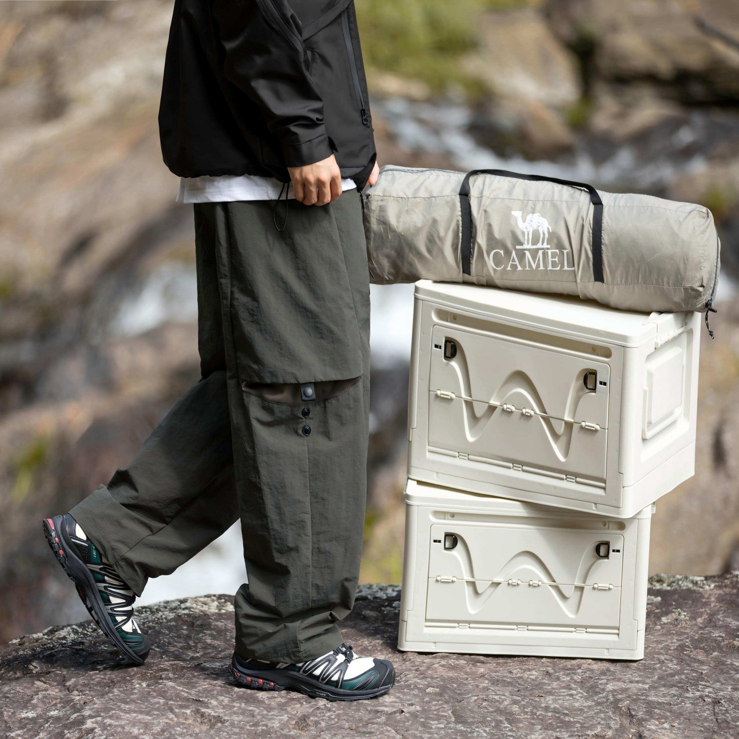 Verstellbare Cargohose aus Nylon