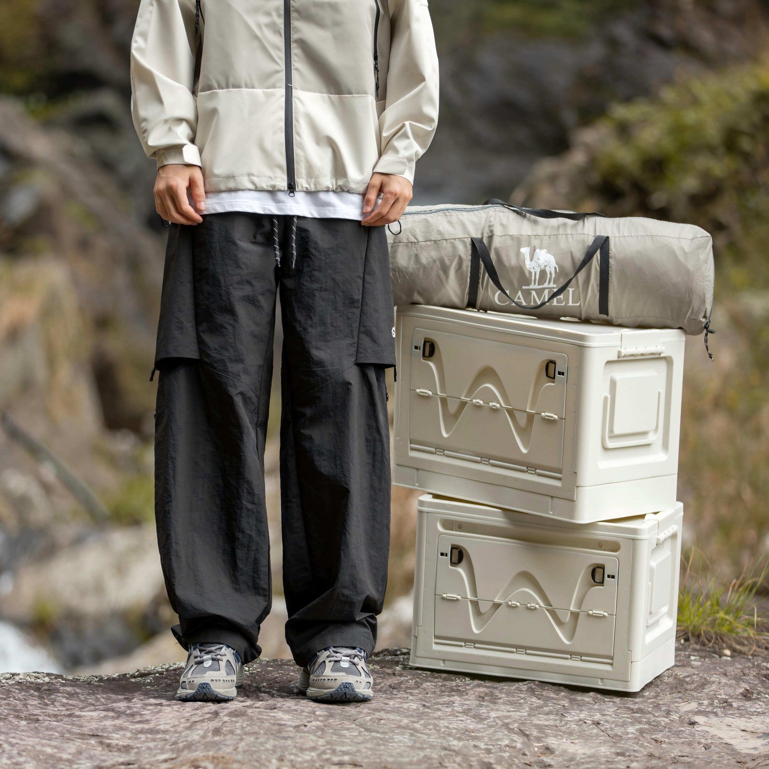 Verstellbare Cargohose aus Nylon