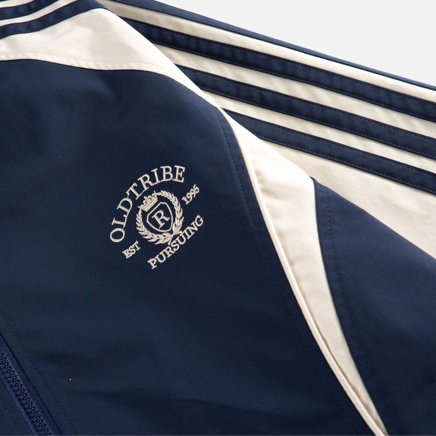 Vintage Striped Stand-Collar Track Jacket