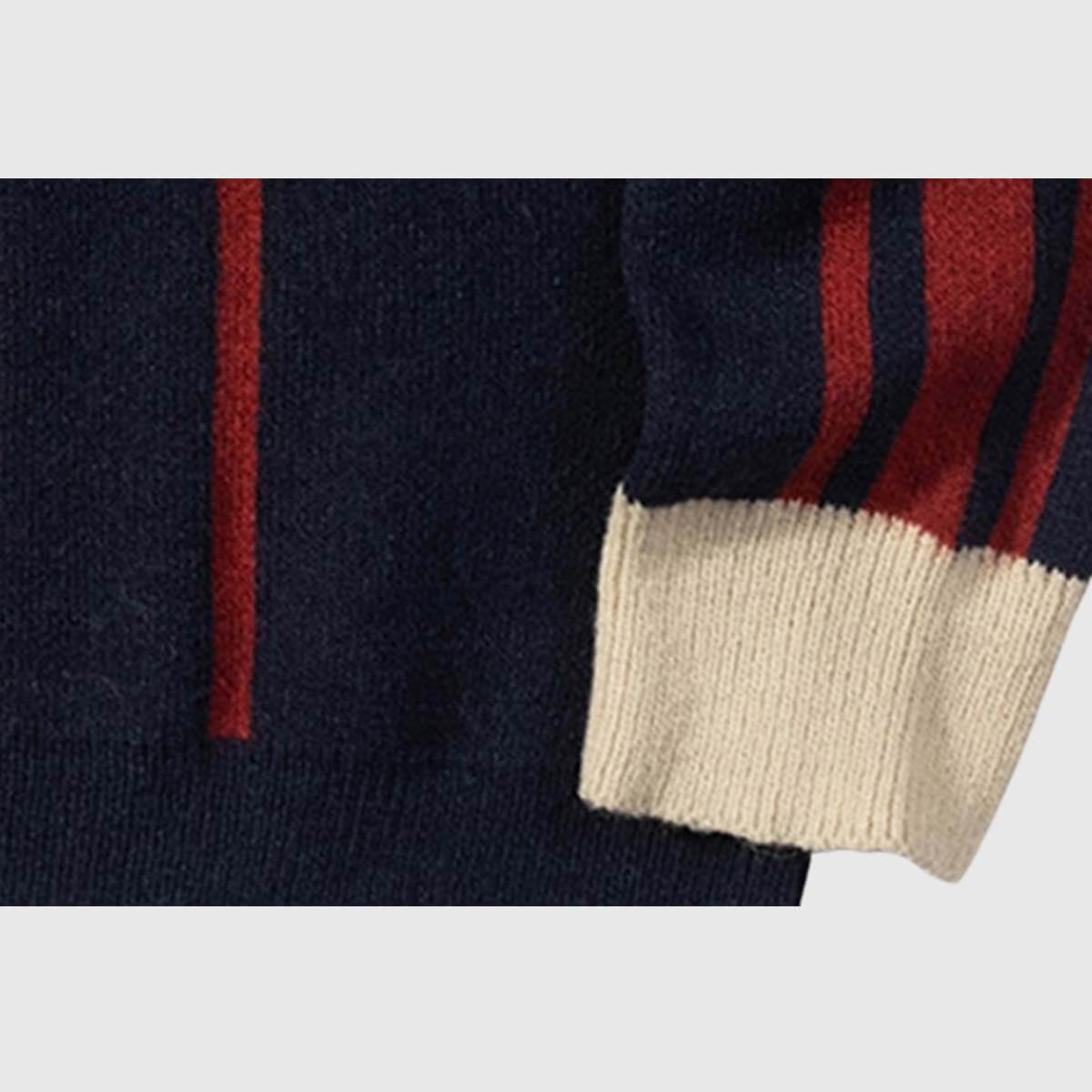 Retro Striped V-Neck Sweater