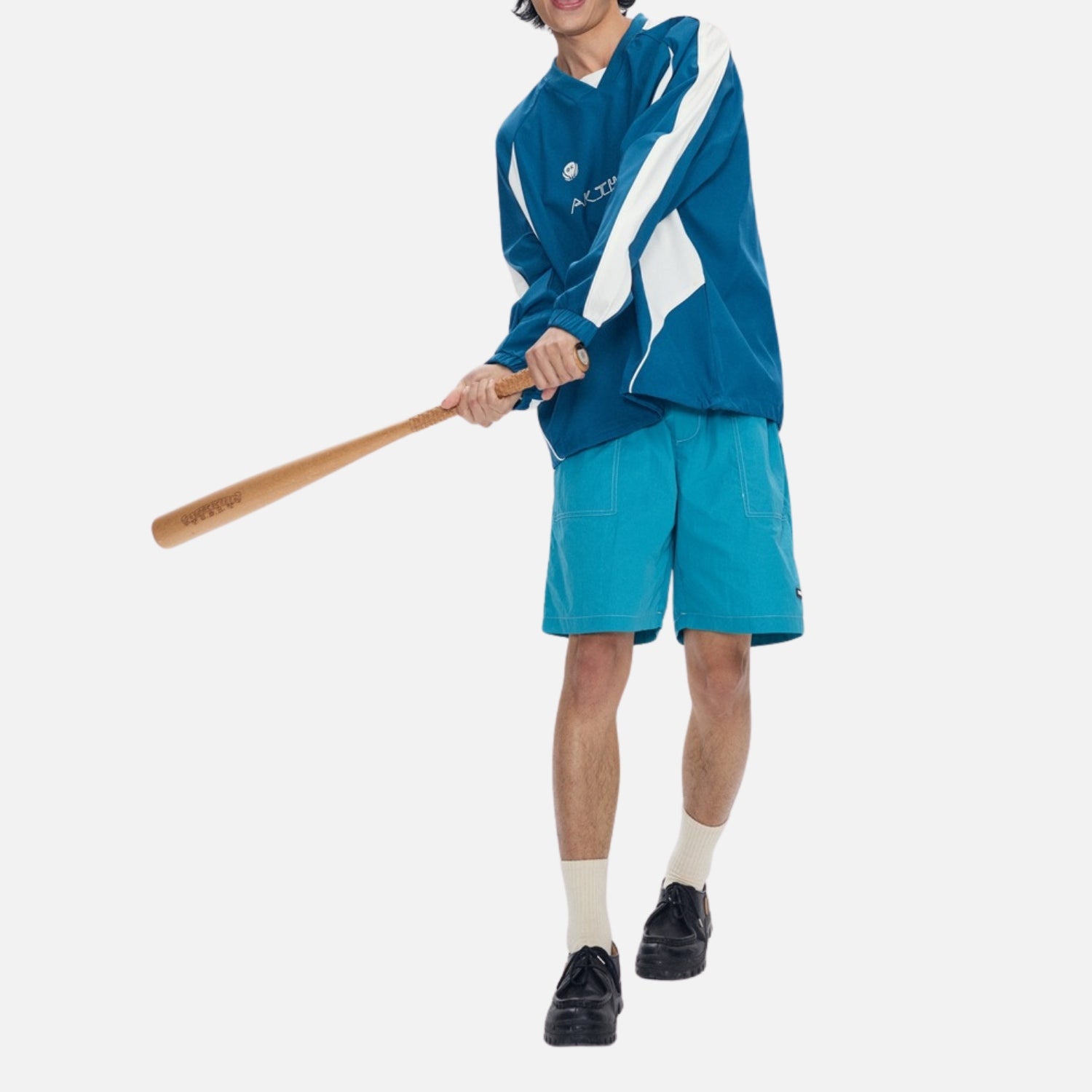 Japanese Colorblock Baseball Sweatshirt