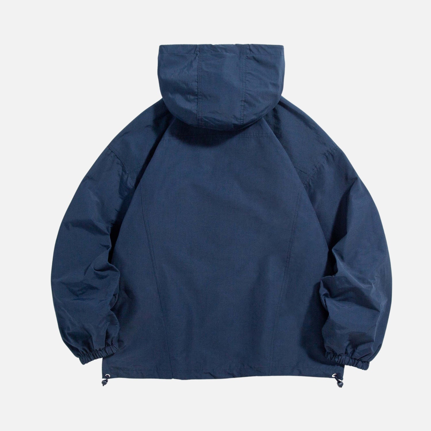 Solid Letter Print Hooded Windbreaker