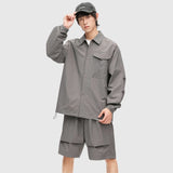 Solid Cargo Jacket Set