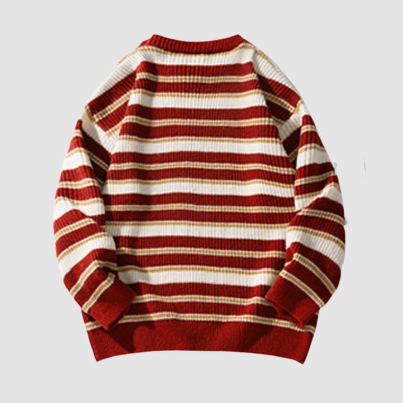Jersey de punto a rayas con patchwork en tonos atemporales