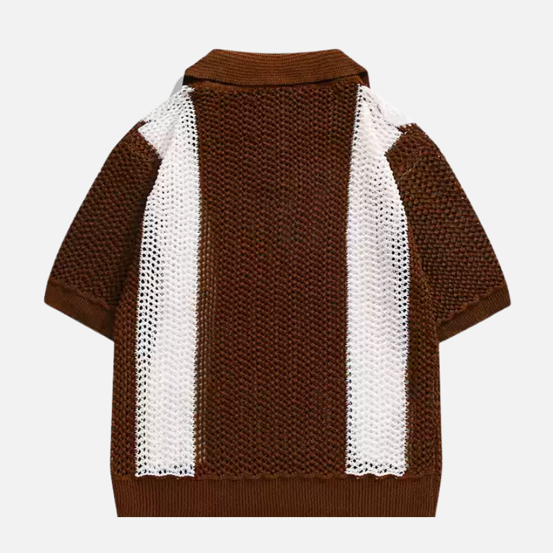 Vintage Patchwork Knit Polo