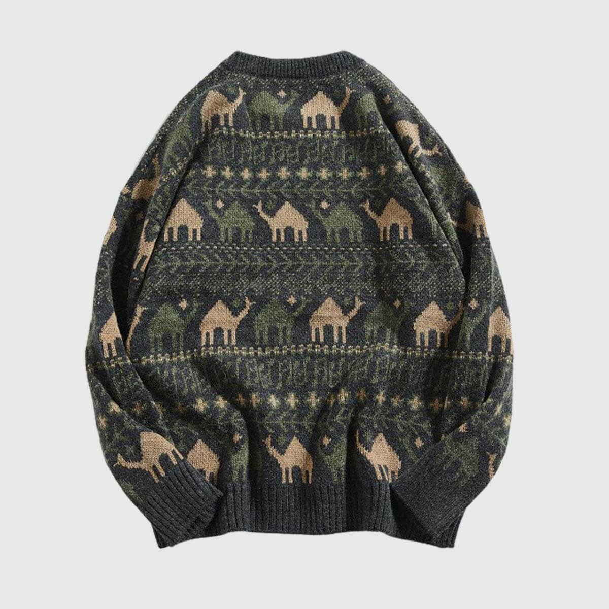 Suéter de punto con estampado tribal