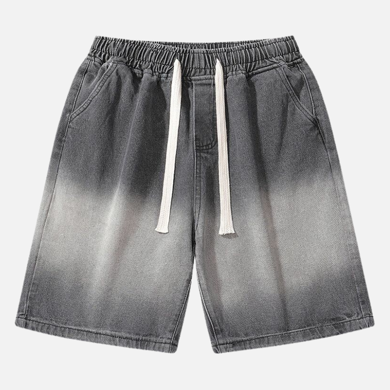 Gradient Denim Shorts