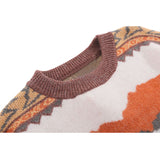 Irregular Color Contrast Stripe Pullover