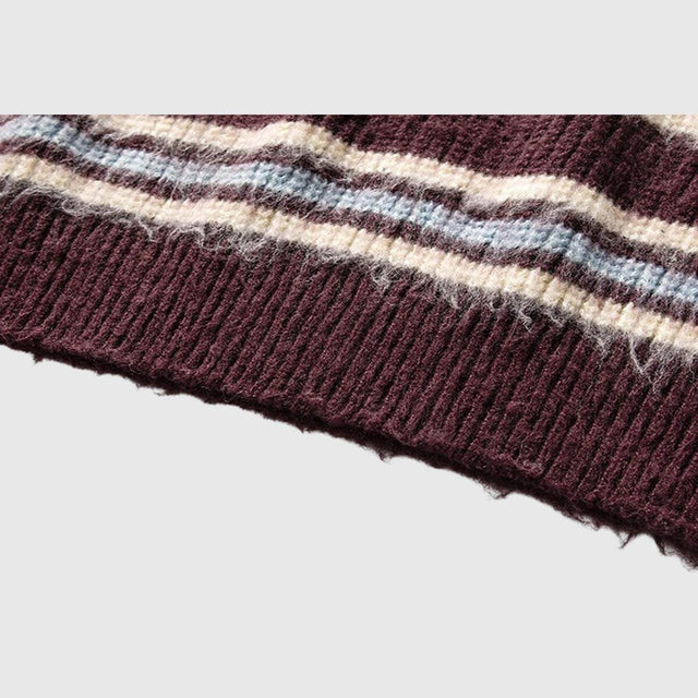 Japanischer gestreifter Strickpullover