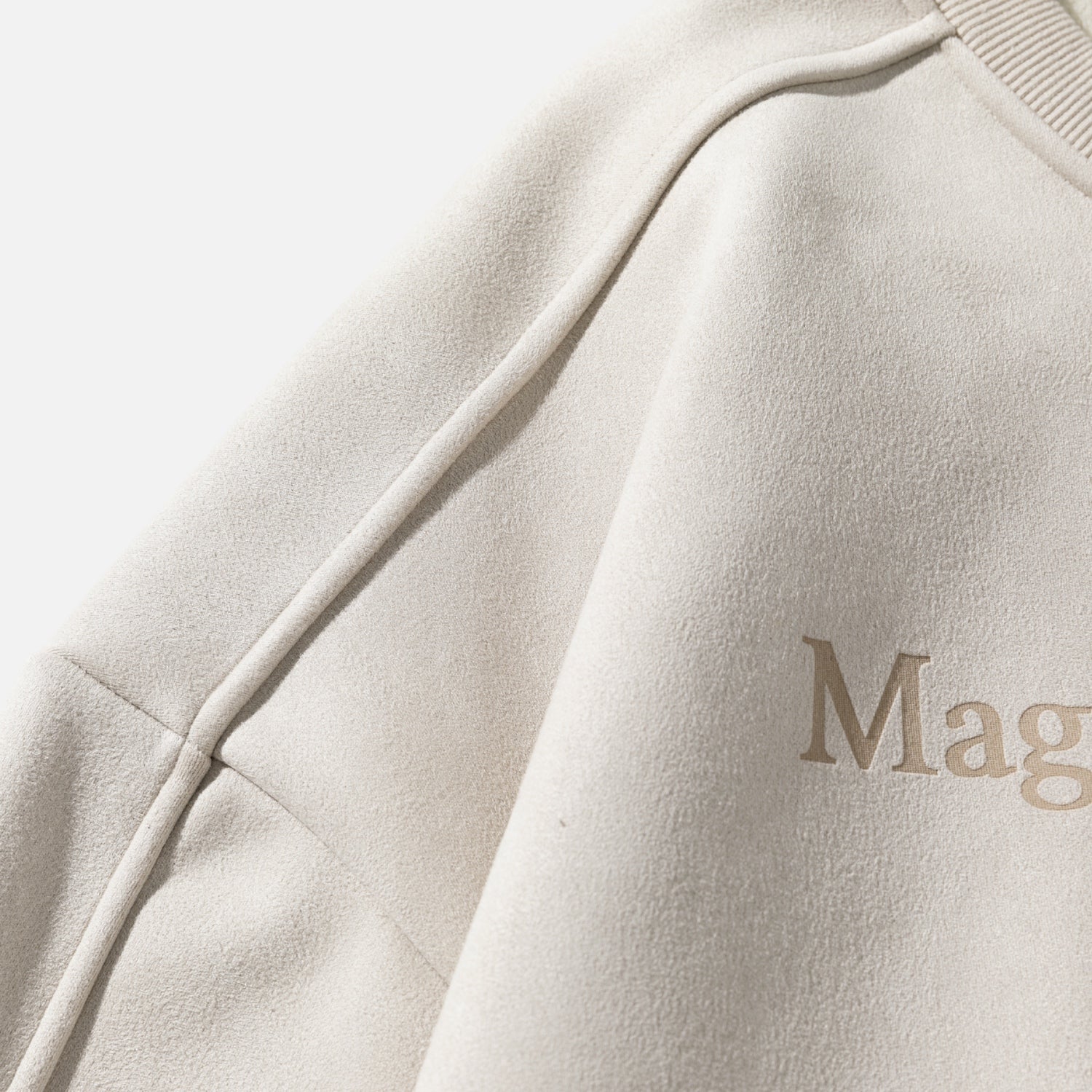 Vintage Suede-Look Crewneck Sweatshirt