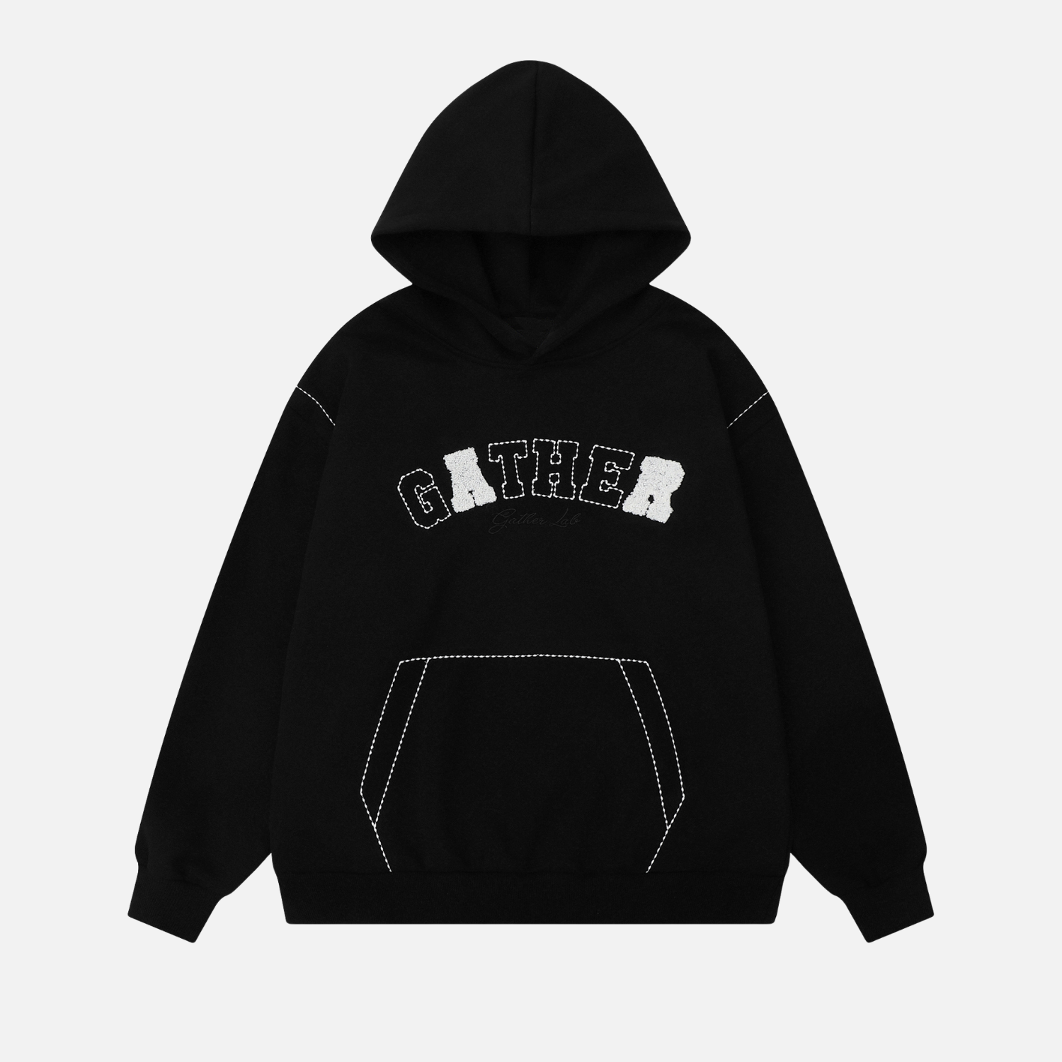 Embroidered Letter Hoodie