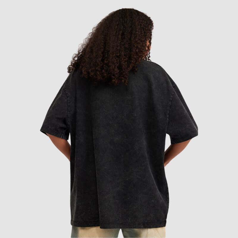 Camiseta con estampado de ángel lavado