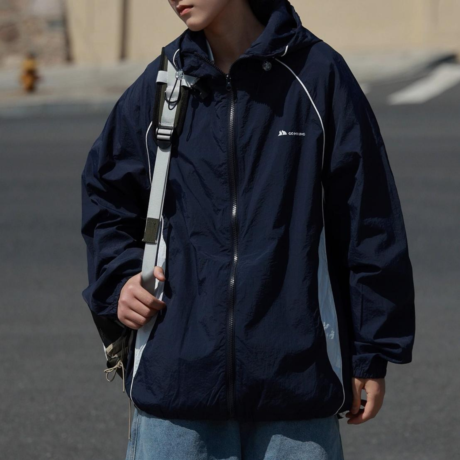 Colorblock Lightweight Hooded Windbreaker